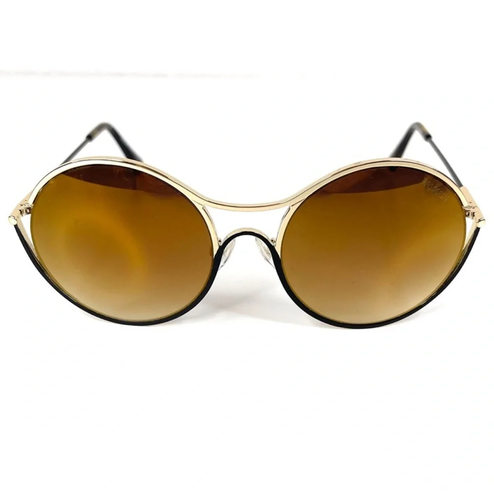 BALMAIN 52mm Round Sunglasses Gold Made In France
